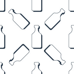 rum bottles seamless pattern line art style vector image