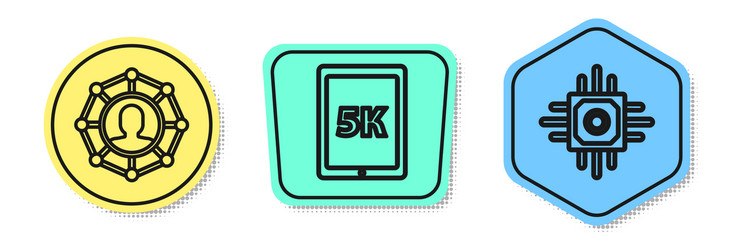 set line project team base tablet with text 5k vector image