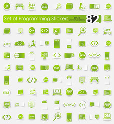 set of programming stickers vector image