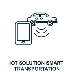 smart transportation icon line element from iot vector image