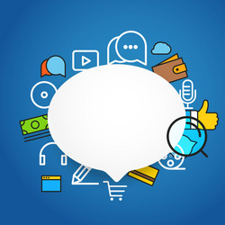speech cloud template with different icons add vector image