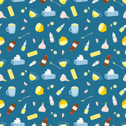 cold remedies seamless pattern vector image