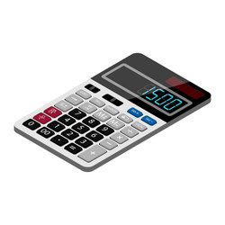 digital calculator isometric view isolated vector image