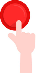 Finger Pressing Red Stop Button vector image