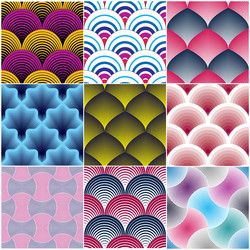 geometric seamless patterns set abstract tiling vector image