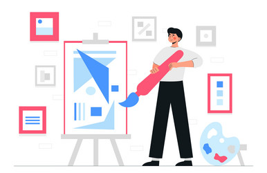 man draws at workshop concept vector image