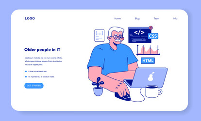 senior developer web banner or landing page vector image