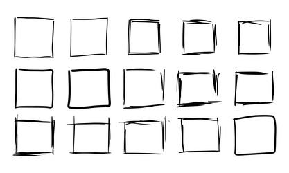 Square frame drawn and hand line border vector