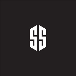 ss logo monogram with hexagon shape style design vector image