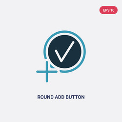 two color round add button icon from user vector image