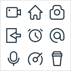 user interface line icons linear set quality vector image