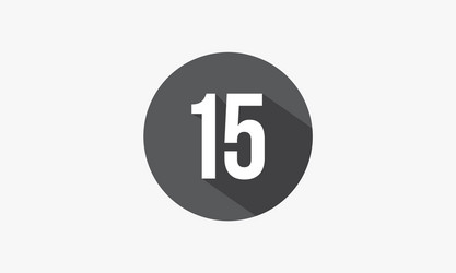 15 number with shadow isolated on white background vector image