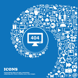 404 not found error icon sign nice set vector image