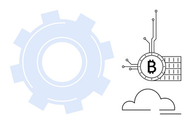 blockchain technology and bitcoin integration vector image