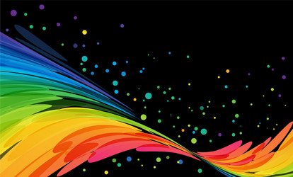 Bright curve abstraction on black background vector