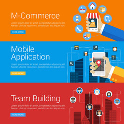 flat design concept set of for web banners vector image