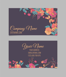 floral business card Vector Image
