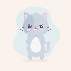 cute angry cat cartoon - Kawaii Cat - Magnet