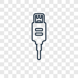 Usb concept linear icon isolated on transparent vector