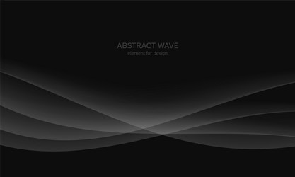 abstract black background with smooth gray line vector image