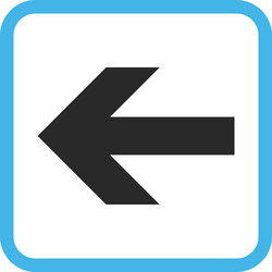 arrow left icon in a frame vector image
