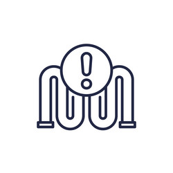 pipe with problem icon line vector image