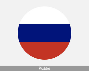 Russia round circle flag vector