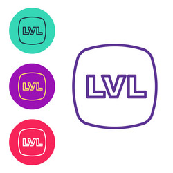 set line level game icon isolated on white vector image