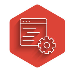 white line computer api interface icon isolated vector image