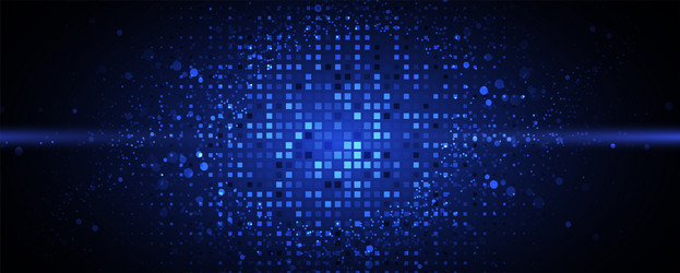 abstract technology digital circles of particles vector image