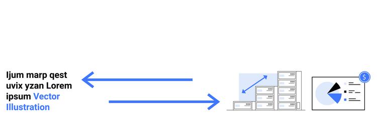 data flow representation with arrows bar chart vector image