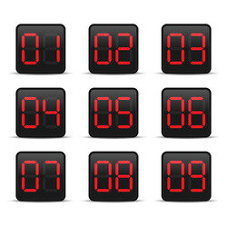 digital countdown display set vector image