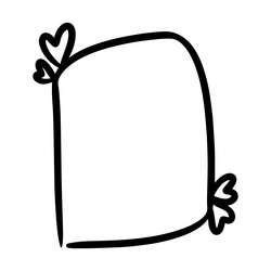 heart textbox frame border abstract outline shape vector image