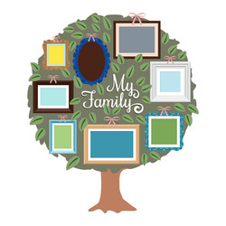 Retro Family Tree with Frames vector image