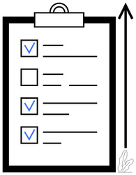 to-do list on clipboard with progress arrow vector image