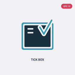 two color tick box icon from user interface vector image