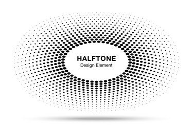 circle frame halftone dots logo design element vector image