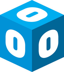 cube number block graphic vector image