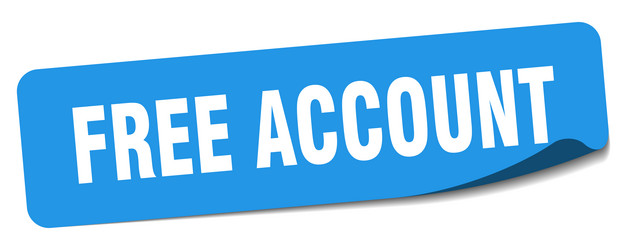 Free account sticker label Royalty Free Vector Image