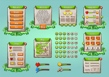 graphical user interface set in natural style vector image
