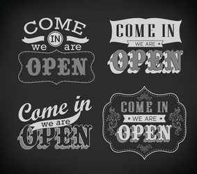 open vintage retro sign Vector Image