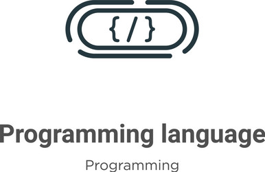 programming language outline icon thin line black vector image