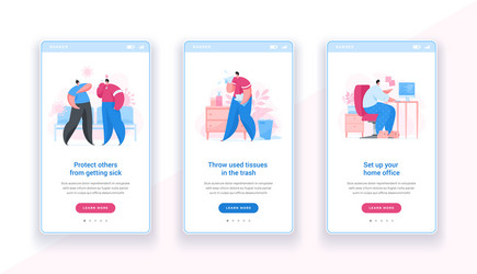set mobile articles about behaviour during vector image