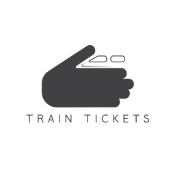 Train tickets design template with hands vector