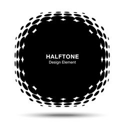 convex distorted abstract halftone circle frame vector