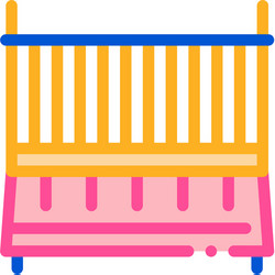 cot baby bed icon outline vector