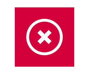 decline or cancel white on red button ui design vector image