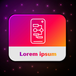 white line algorithm icon isolated on black vector image