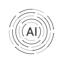 artificial intelligence circuit line style vector