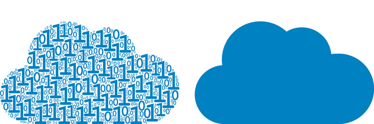 cloud mosaic of binary digits vector image
